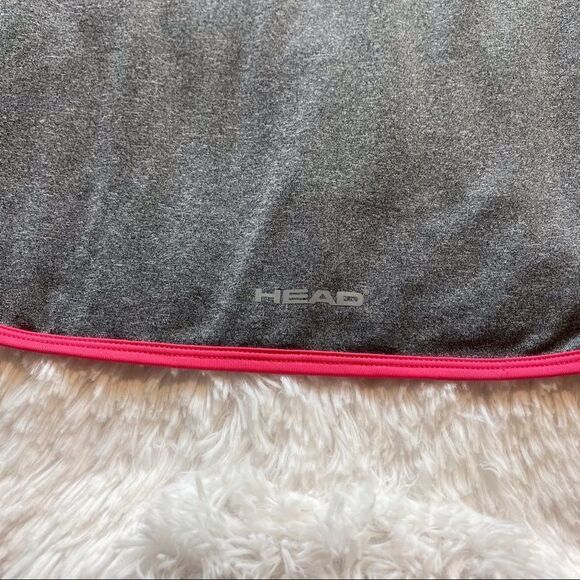 Head Gray With Pink Trim Hooded Long Sleeve Pullover Size Large - Picture 6 of 12